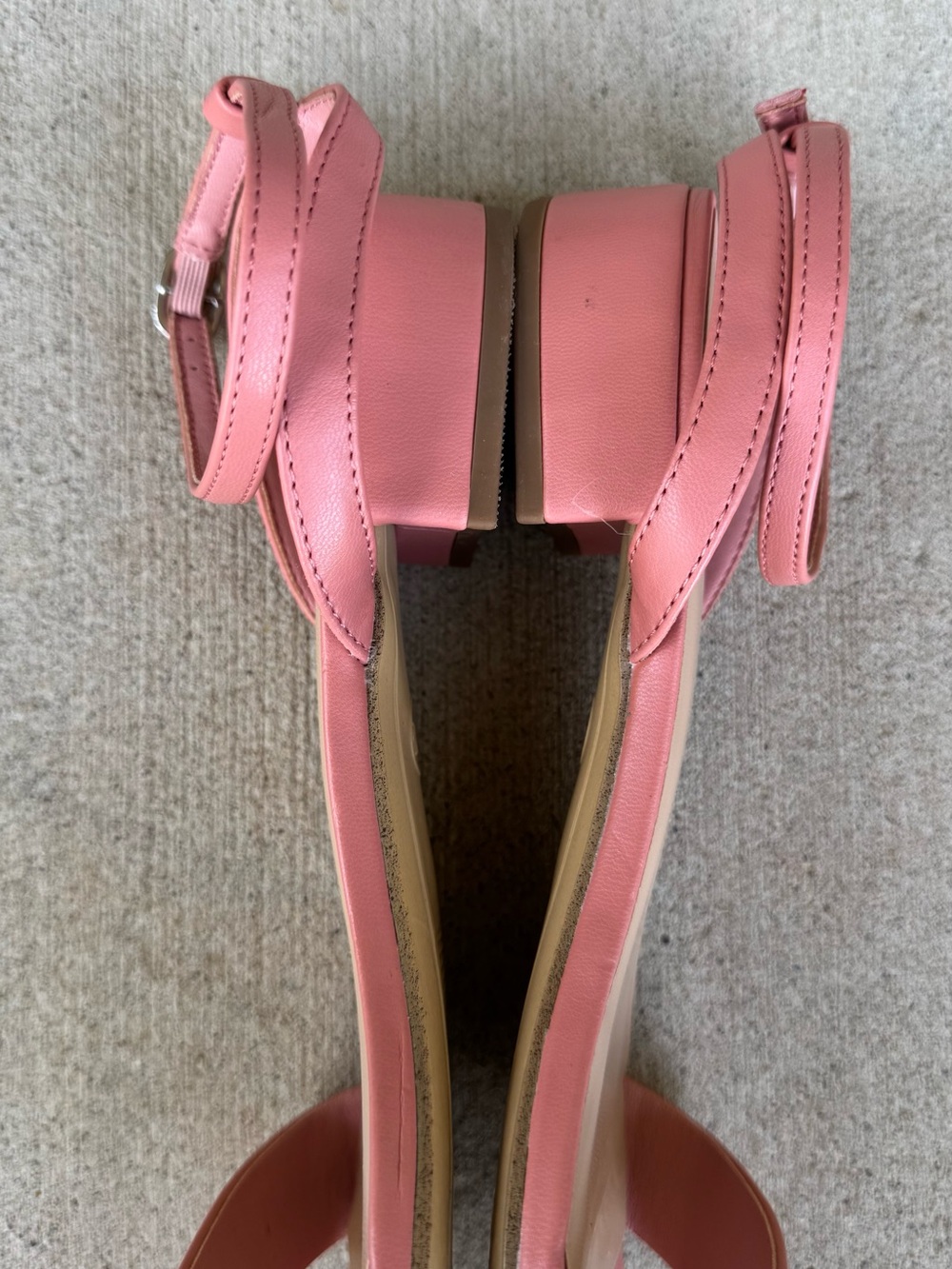 a new day Coral Pink Square-Toe Ankle-Strap Sandals, Size 8.5 - Picture 3 of 5